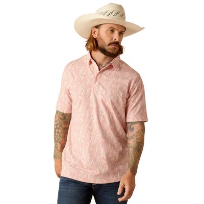 Men's Retro Polo Shirt in Rose