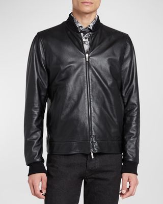 Men's Reversible Blouson Leather Jacket