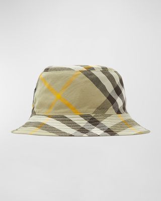 Men's Reversible Check Bucket Hat