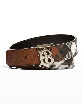 Men's Reversible Giant Check-E Canvas Belt