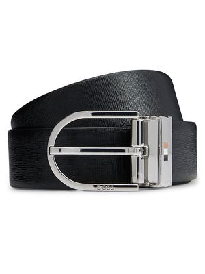 Men's Reversible Italian-Leather belt - Black - Size 1