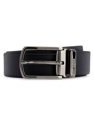 Men's Reversible Italian-Leather Belt - Black