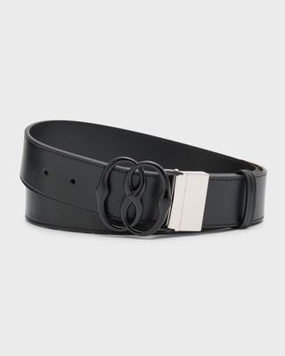 Men's Reversible Leather Emblem Belt