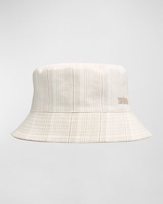Men's Reversible Striped Bucket Hat