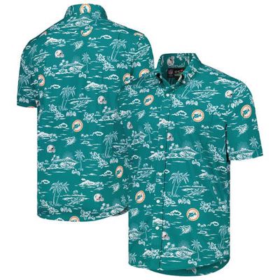 Men's Reyn Spooner Aqua Miami Dolphins Throwback Kekai Print Button-Up Shirt