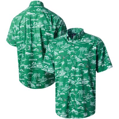 Men's Reyn Spooner Green Philadelphia Eagles Throwback Kekai Print Button-Up Shirt