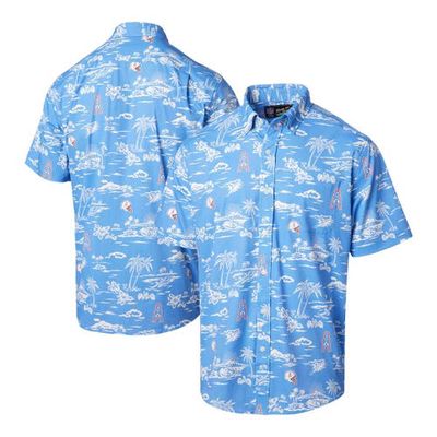 Men's Reyn Spooner Light Blue Houston Oilers Throwback Kekai Print Button-Up Shirt