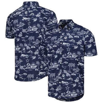 Men's Reyn Spooner Navy Dallas Cowboys Throwback Kekai Print Button-Up Shirt
