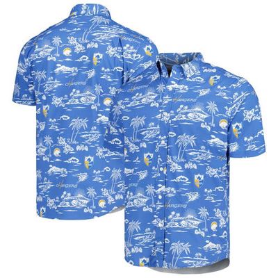 Men's Reyn Spooner Powder Blue Los Angeles Chargers Throwback Kekai Print Button-Up Shirt