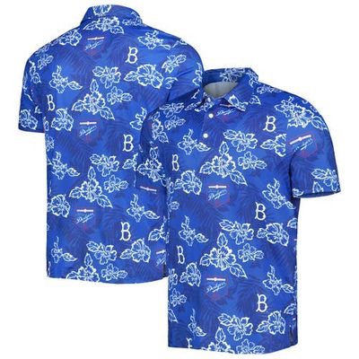Men's Reyn Spooner Royal Brooklyn Dodgers Cooperstown Collection Puamana Print Polo