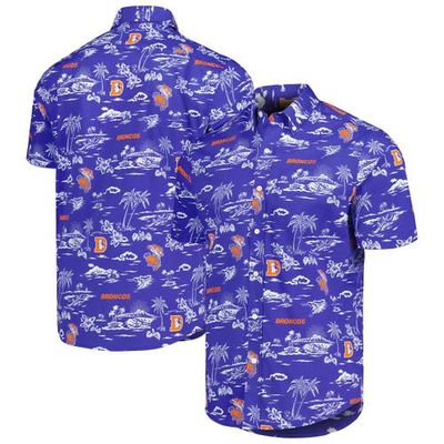 Men's Reyn Spooner Royal Denver Broncos Throwback Kekai Print Button-Up Shirt
