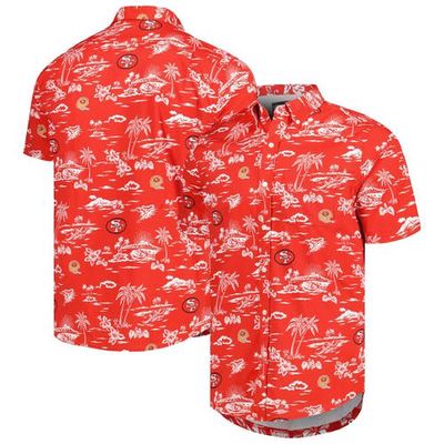 Men's Reyn Spooner Scarlet San Francisco 49ers Throwback Kekai Print Button-Up Shirt