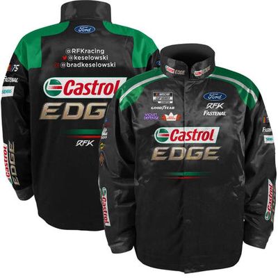 Men's RFK Racing Black Brad Keselowski Castrol Edge Nylon Uniform Full-Snap Jacket