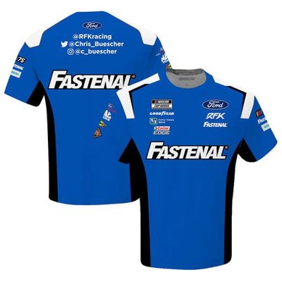 Men's RFK Racing Blue Chris Buescher Fastenal Sublimated Uniform T-Shirt