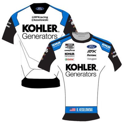 Men's RFK Racing White Brad Keselowski Kohler Sublimated Uniform T-Shirt