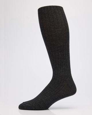 Men's Ribbed Wool Over-Calf Socks
