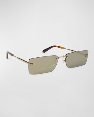Men's Riccione Metal Rectangle Sunglasses