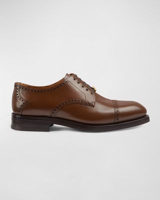 Men's Rooster Brogue Leather Derby Shoes