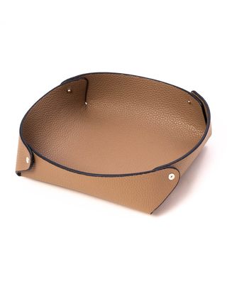 Men's Round Leather Valet Tray