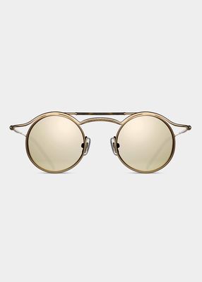 Men's Round Titanium Sunglasses