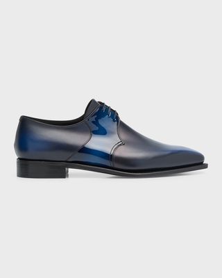 Men's Sade Matte and Patent Leather Derby Shoes