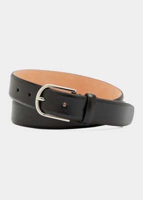 Men's Saffiano Leather Belt, 30mm