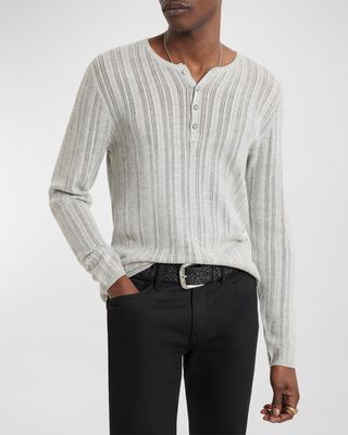Men's Salete Textured Stitch Henley Shirt