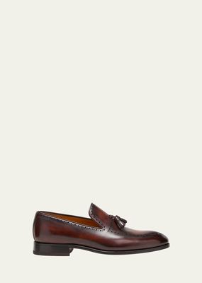 Men's Sallustio Max Brogue Leather Tassel Loafers