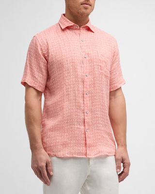 Men's Sandblast Linen Short-Sleeve Sport Shirt