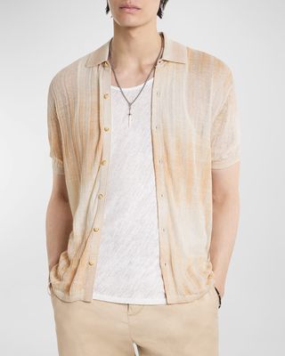 Men's Santiago Gradient Striped Button-Down Shirt