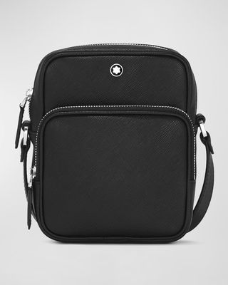 Men's Sartorial Nano Saffiano Leather Messenger Bag