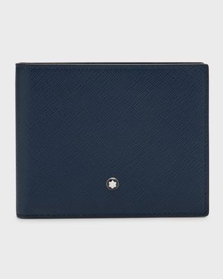 Men's Sartorial Saffiano Leather Bifold Wallet