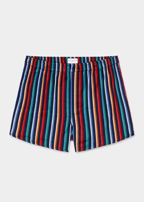 Men's Sateen Multicolor Stripe Boxers