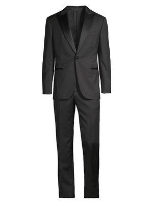 Men's Satin Peak Lapel Tuxedo - Black - Size 38 - Black - Size 38