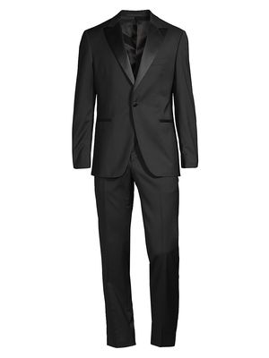 Men's Satin Peak Lapel Tuxedo - Black - Size 50 - Black - Size 50