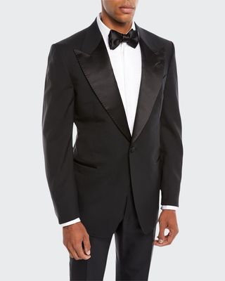 Men's Satin Peak-Lapel Two-Piece Tuxedo Suit