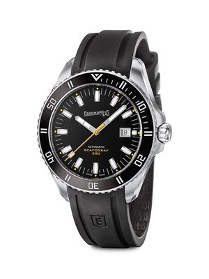 Men's Scafograf 300 Stainless Steel Rubber-Strap Watch - Black - Black