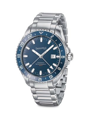 Men's Scafograf GMT Stainless Steel Bracelet Watch - Black - Black