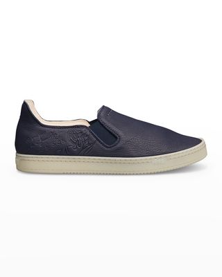 Men's Scritto Leather Slip-On Sneakers