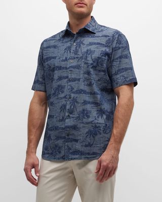 Men's Sea Lore Cotton-Stretch Short-Sleeve Shirt