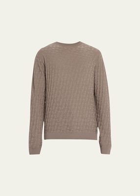Men's Seamless Diamond-Stitch Sweater