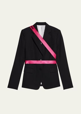 Men's Seatbelt Single-Breasted Blazer Jacket