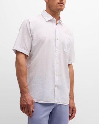 Men's Seaward Seersucker Cotton Sport Shirt