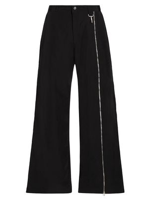 Men's Seed & Soil Asymmetric Zip Trousers - Black - Size 28 - Black - Size 28