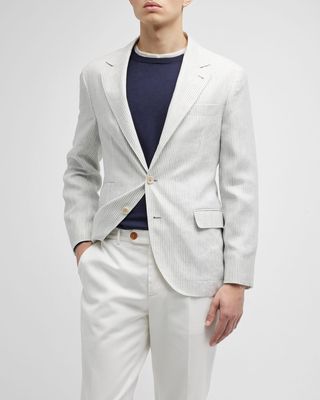 Men's Seersucker Linen Sport Coat