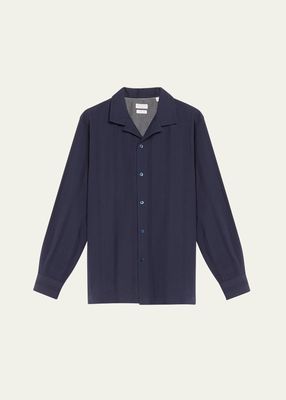 Men's Seersucker Stripe Casual Button-Down Shirt