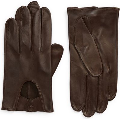 Men's Seymoure Washable Leather Driver Gloves in Espresso 