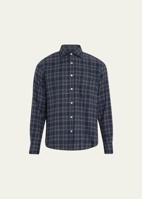 Men's Shadow Plaid Flannel Sport Shirt
