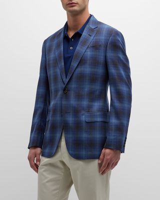 Men's Shadow Plaid Wool Sport Coat