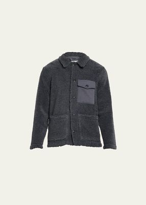 Men's Sherpa Button-Front Utility Jacket